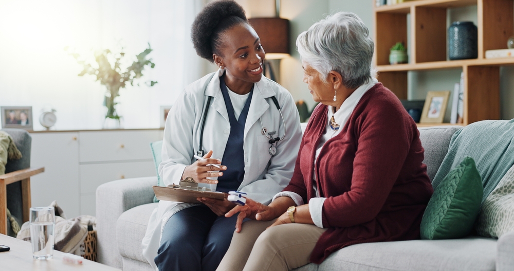 Person talking to doctor about worms in stool